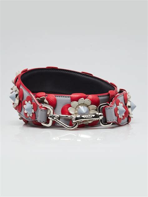 fendi flower strap blue|Fendi Red/Blue Leather Flower Strap You Shoulder .